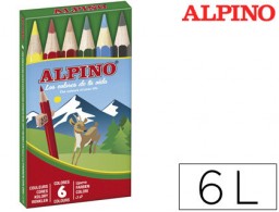 6 lápices de colores Alpino 651 cortos